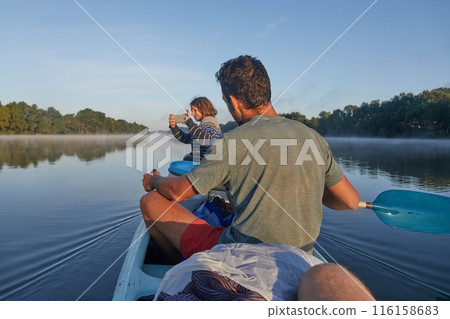 Canoe tour on a river Canoe tour on a river 116158683