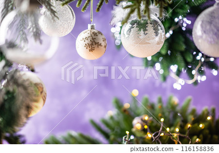 Christmas background with balls 116158836
