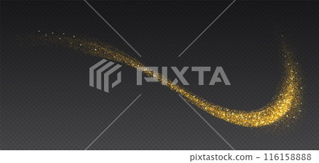 Golden glitter splash, shiny star dust explosion, shimmer spray effect, festive holiday particles 116158888
