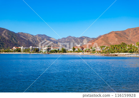 Icmeler town main public beach in Turkey Icmeler town main public beach in Turkey 116159928