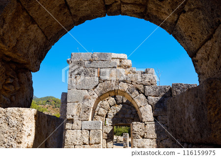 Kaunos ancient city near Dalyan town in Turkey 116159975