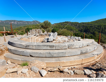 Kaunos ancient city near Dalyan town in Turkey 116159978