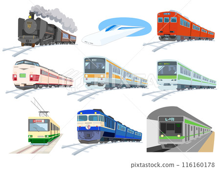 機車和火車插圖集 116160178