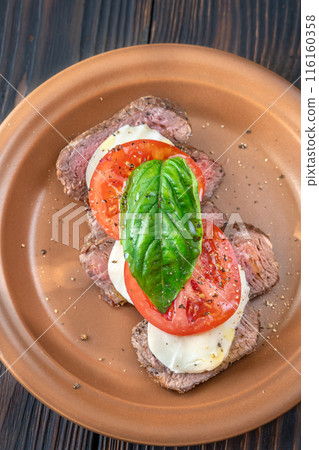 Caprese beef steak 116160358