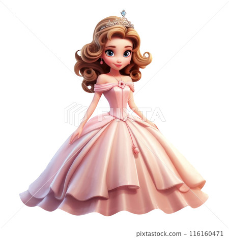 Beautiful fairytale princess in luxurious pink dress Beautiful fairytale princess in luxurious pink dress 116160471