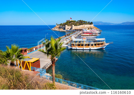 Pigeon Island aerial panoramic view in Kusadasi city, Turkey 116160610