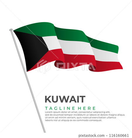 Template vector Kuwait flag modern design 116160661