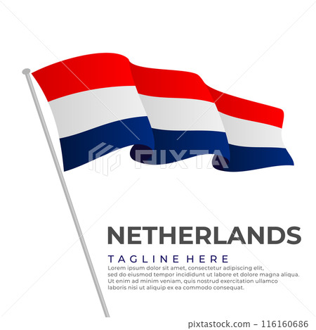 Template vector Netherlands flag modern design 116160686