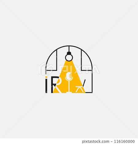 The microphone icon in a fashionable flat style The microphone icon in a fashionable flat style 116160800