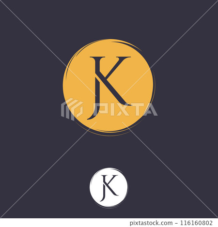 Vector luxury style letter JK logo monogram alphabet Vector luxury style letter JK logo monogram alphabet 116160802