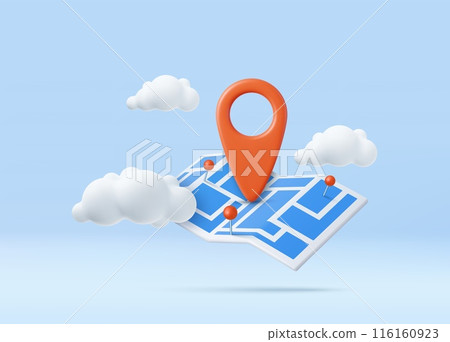 3d Locator mark on map 116160923
