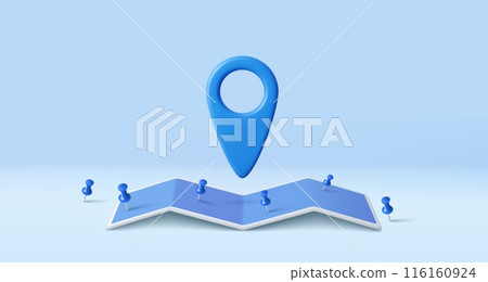 3d Locator mark on map 116160924