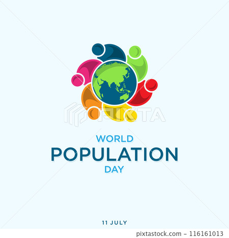 Banner or poster of world population day vector design 116161013