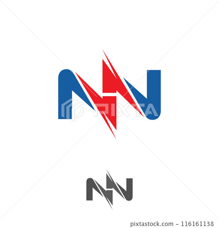Simple letter NN modern shape technology Simple letter NN modern shape technology 116161138