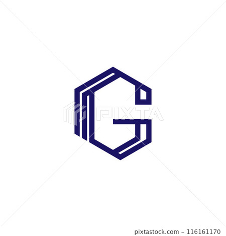 Hexagon G letter vector line logo design - Stock Illustration ...