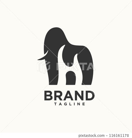 Combination of Elephant and letter H the design looks unique 116161178