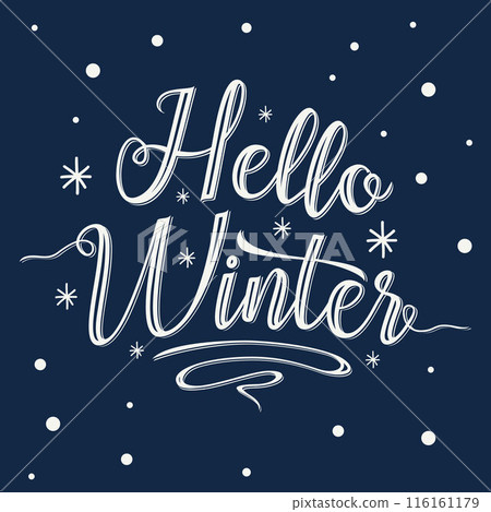 Hello Winter handlettering inscription Hello Winter handlettering inscription 116161179