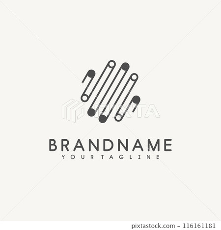Rounded line linked icon pulse wave style isolated Rounded line linked icon pulse wave style isolated 116161181