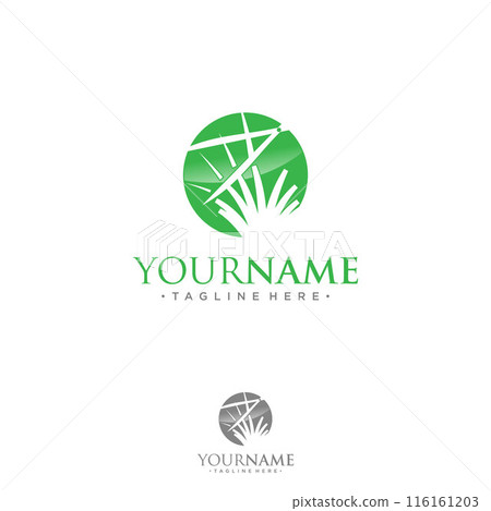 Lawn care logo design template vector symbol icon 116161203