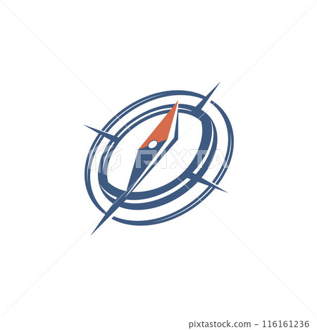 Blue compass sketched compass icon design 116161236