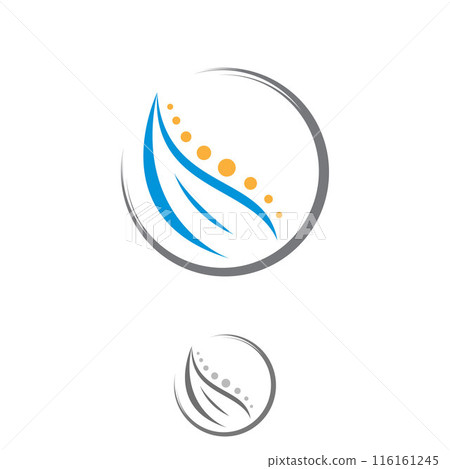 Leaf symbol for spinal health care medical template Leaf symbol for spinal health care medical template 116161245