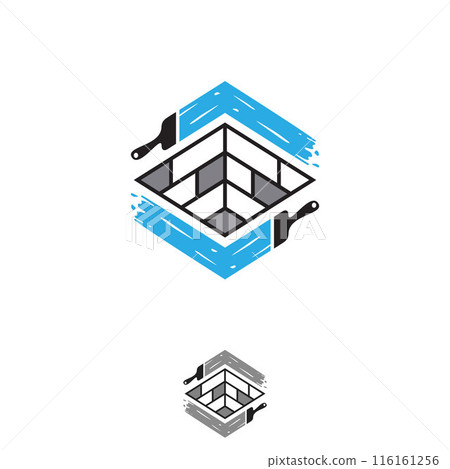 Painting logo and Real Estate icon symbol Painting logo and Real Estate icon symbol 116161256