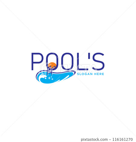 Pool Service and maintenance logo design template 116161270