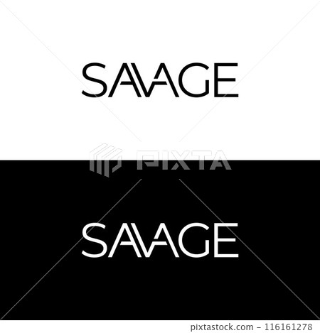 Savage word in creative letter for element design 116161278