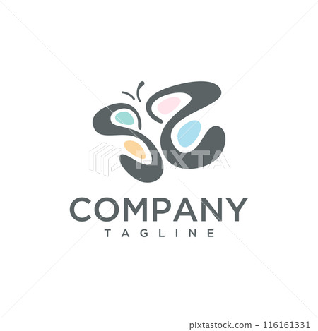 SS or SE colorful logo letter Butterfly conceptual SS or SE colorful logo letter Butterfly conceptual 116161331