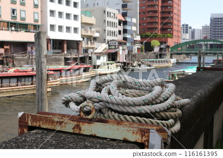 Wharf at the mouth of the Kanda River 116161395