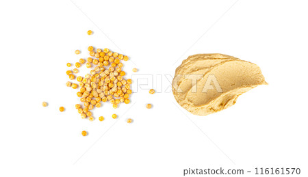 Hummus Smear Isolated, Houmous Dip, Tahini Sauce, Hummus Spread on White Background 116161570