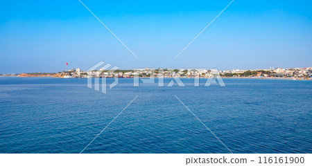 Didim city beach aerial panoramic view in Turkey 116161900