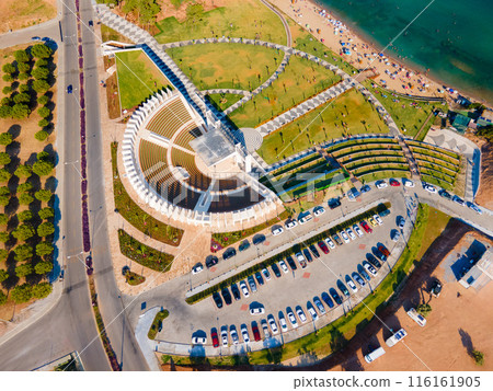 Didim amphitheater aerial panoramic view in Turkey 116161905