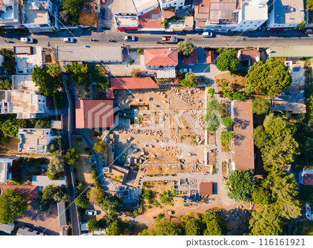 The Halicarnassus Mausoleum Museum aerial panoramic view in Bodrum in Turkey The Halicarnassus Mausoleum Museum aerial panoramic view in Bodrum in Turkey 116161921