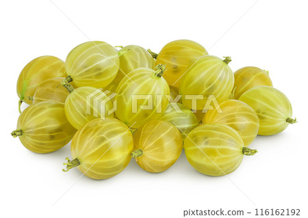 Green gooseberry isolated on white background with clipping path and full depth of field 116162192