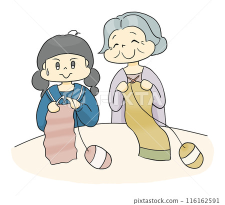 敬老日針織插畫 敬老日針織插畫 116162591