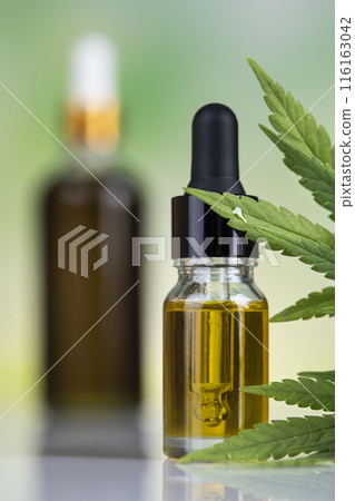 Cannabis oil and hemp oil bottle Cannabis oil and hemp oil bottle 116163042