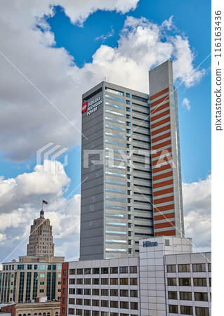 Fort Wayne Downtown Skyline with Art Deco and Modern Buildings 116163436