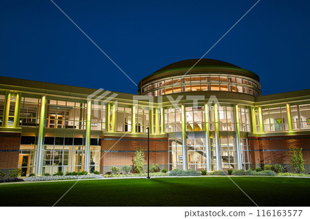Modern Architectural Night Scene at Indiana Tech 116163577