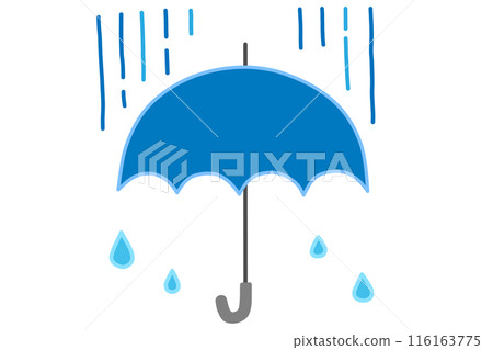 Rain and blue umbrella illustration 116163775