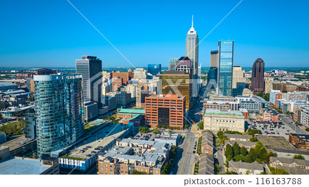 Aerial View of Indianapolis Downtown Skyline and Architecture 116163788
