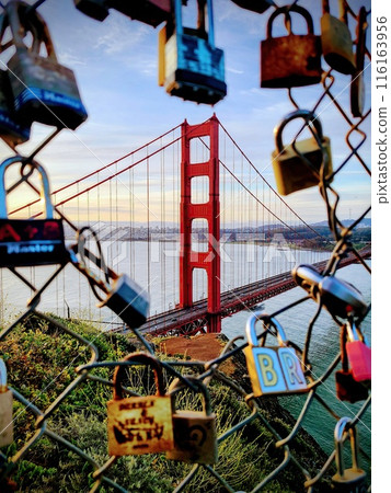 Golden Gate Bridge with Love Locks, San Francisco Perspective 116163956
