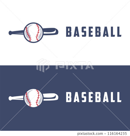 Modern vector baseball logo baseball softball sport simple bat and ball template illustration 116164235