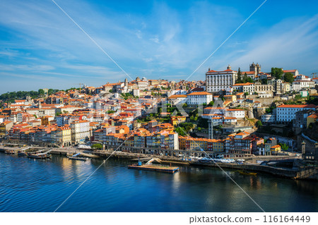 View of Porto city, Portugal, on sunset 116164449