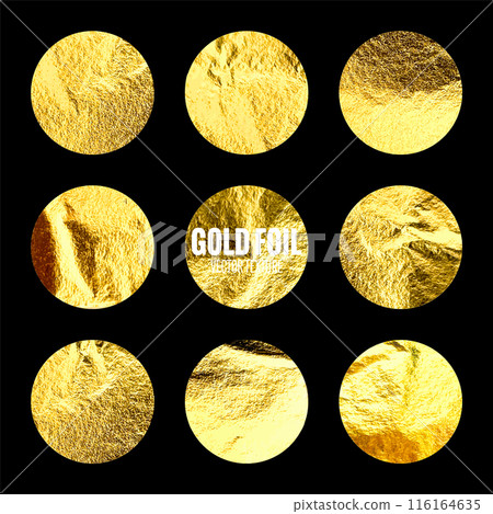 Gold foil, shiny handmade circles. Golden glittering texture, pattern. Luxury shining hand drawn background. Wedding, greeting card decoration elements. Modern minimalist art. Vector illustration Gold foil, shiny handmade circles. Golden glittering texture, pattern. Luxury shining hand drawn background. Wedding, greeting card decoration elements. Modern minimalist art. Vector illustration 116164635