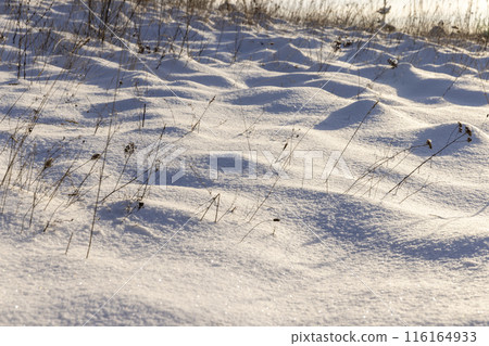 drifts of pure white snow after a snowfall drifts of pure white snow after a snowfall 116164933