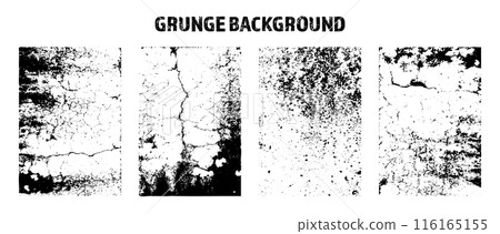 Grunge overlay texture. Old dirty concrete background with cracks and scratches. Distressed grainy surface. Vintage urban backdrop. Scraped and stained design element. Vector illustration Grunge overlay texture. Old dirty concrete background with cracks and scratches. Distressed grainy surface. Vintage urban backdrop. Scraped and stained design element. Vector illustration 116165155
