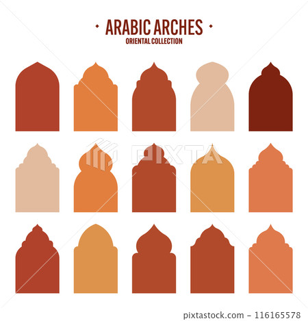 Islamic frames, oriental style objects. Arabic shapes, windows and arches. Traditional ornamental banner, frame. Muslim holidays, Ramadan Kareem. Modern eastern architecture. Vector illustration Islamic frames, oriental style objects. Arabic shapes, windows and arches. Traditional ornamental banner, frame. Muslim holidays, Ramadan Kareem. Modern eastern architecture. Vector illustration 116165578