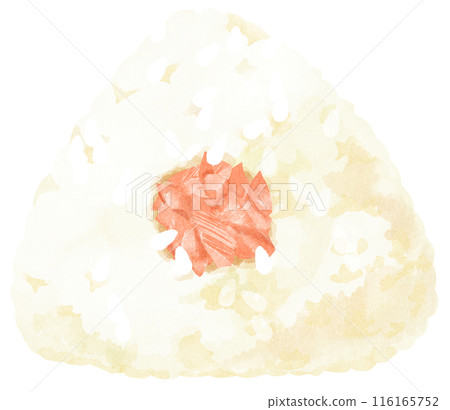 Triangular salmon rice balls, watercolor touch Triangular salmon rice balls, watercolor touch 116165752