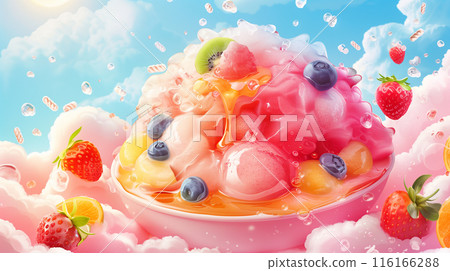 Pink sweet chilled dessert background 116166288